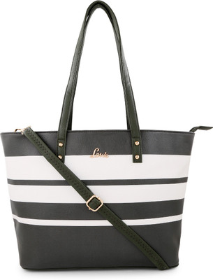 Lavie Hand-held Bag(White, Black), Black;white