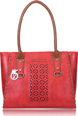 

BELIZZA Shoulder Bag(Red, Brown), Brown;red