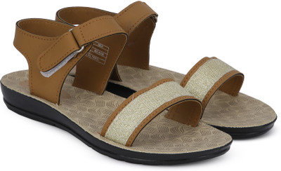 

BUBBLEGUMMER Girls Velcro Strappy Sandals(Brown