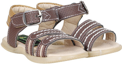 

Buckled Up Boys Velcro Strappy Sandals(Brown