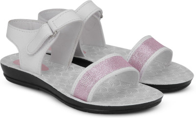 

BUBBLEGUMMER Girls Velcro Strappy Sandals(White