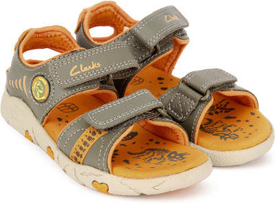 

Clarks Boys Velcro Strappy Sandals(Grey, Khaki