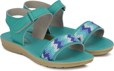 

BUBBLEGUMMER Girls Velcro Strappy Sandals(Blue, Green