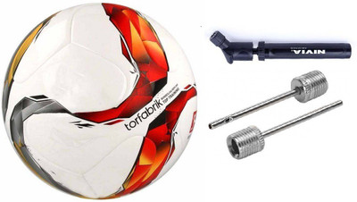 

Nivia Combo of Two- One 'torfabrik' Football (Size-5) + One Double Action Pump and 2 Needles - (Color On Availability)- Football Kit