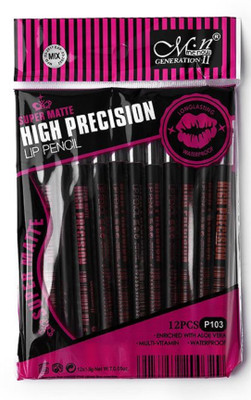 

Menow 12 pack Super Matte Hi-Precision Lip Pencil(Multicolor)