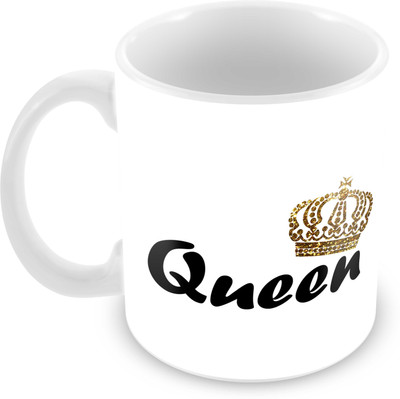 

Tuelip Printed Queen Tea & Coffee Ceramic Mug(350 ml), Multicolor