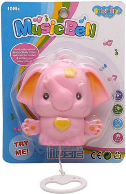 

Guru Kripa Baby Products Presents New Born Baby Musical Bell Sweet Cuddle Infants Pull String Cot Toy smiles Face For Infants Baby first toy (PINK) (Pink)(Pink)