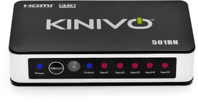 

Kinivo 501BN Premium 5 Port High Speed HDMI Network Switch(501BN HDMI Switch, Adapter, Remote, Use Manual)
