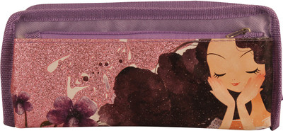 

STYM SPARKLE SPARKLES Art Polyester Pencil Box(Set of 1, Purple)
