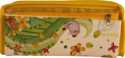 

STYM SPARKLE SPARKLES Art Polyester Pencil Box(Set of 1, Yellow)