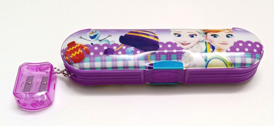 

Generic Easy carry Princess Art Plastic Pencil Box(Set of 1, Purple)