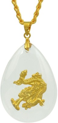 memoir Aquarium Dragon Encased Locket Gold-plated Crystal Brass Pendant