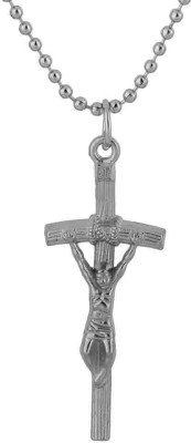 memoir Jesus Christ on Log Crucifix Cross Locket Stainless Steel Pendant