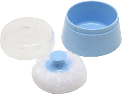 

Guru Kripa Baby Products ™ Presents Unbreakable Opaque New Born Baby Soft Gentle Touch Face Body Talcum Powder Easy To Refill Puff Cosmetic Storage Spong Container Villus Total Hygiene Cylindrical Powder Container Blue(Blue)