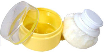 

Guru Kripa Baby Products ™ Unbreakble Total Hygiene Cylindrical Poweder Container And Soft Touch For Baby Premium Talcum Powder Storage Puff Spong Villus Box Case With Premium Puff Sponge After Bath Powder Puff Kit Container Easy To Rifill Powder In Puff 