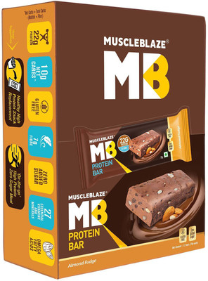 

MuscleBlaze Protein Bar with 22g Protein, Pack of 12 (72g each) Protein Bars(864, Almond Fudge)