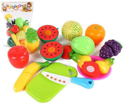 

latest radhe Plastic Fruit Set with Chopping Board and a Knife Toy for Kids