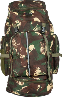 

Indian Riders Lightweight Travel Hiking Rucksack Bag Olive Green in forest print- 50 L Rucksack - 50 L(Green)
