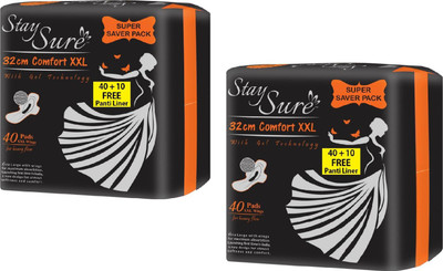 

Graydice Stay Sure 32cm XXl Ultra Clean Total 80+20 Sanitary Pad(Pack of 100)