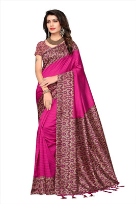 Rightshape Printed Mysore Art Silk Saree(Multicolor)