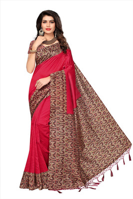 Rightshape Printed Mysore Art Silk Saree(Multicolor)