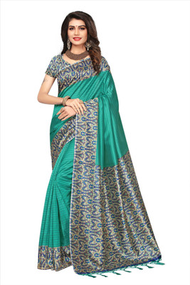 Rightshape Printed Mysore Art Silk Saree(Multicolor)