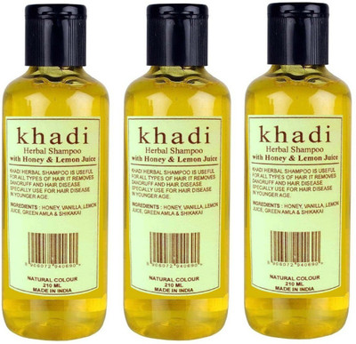 Khadi Herbal Lemon &Honey Shampoo[PACK OF 3](630 ml)