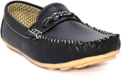 

BLUE POP Men's Black Synthetic Leather Casual Loafer Shoes Loafers For Men(Black