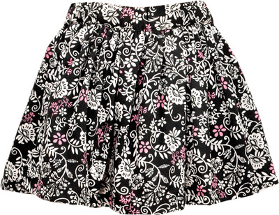 

Bella Moda Printed Girls Gathered Black Skirt
