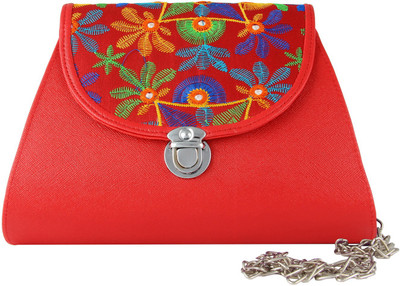 

Lovemate Women Formal Red Canvas Sling Bag