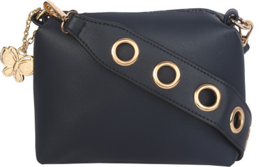 

Butterflies Women Casual Blue PU Sling Bag