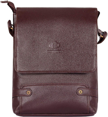 

The Clownfish Men & Women Casual Brown Leatherette Sling Bag
