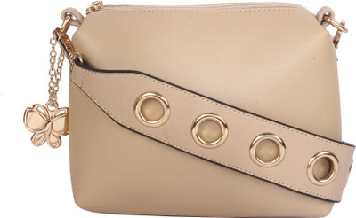 

Butterflies Women Casual Beige PU Sling Bag