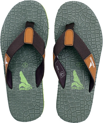 

Podolite Flexiable Flip flop and House slippers for Men-7UK Flip Flops, Green3