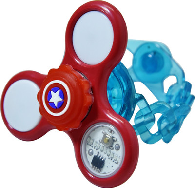 

Chandrika Pearls captain america fidget spinner blue & red rakhi for boys,kids with greeting card(Blue, Red)