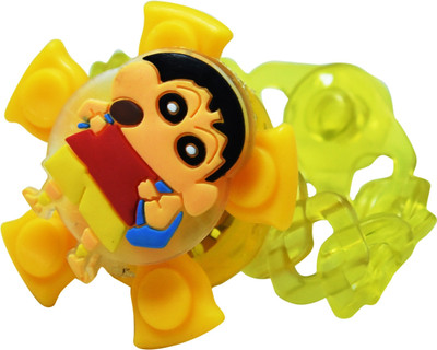 

Chandrika Pearls shinchan fidget spinner yellow rakhi for boys & kids with greeting card(Yellow)