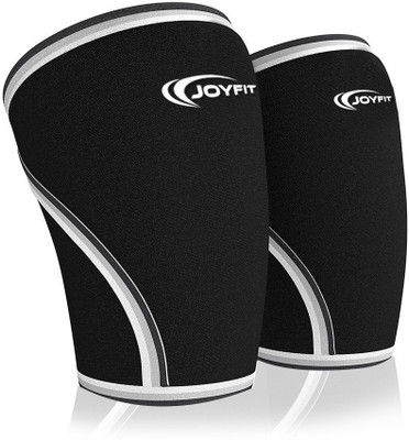 

JoyFit Knee Sleeves Pair for Weightlifting, Powerlifting, Gym, Workout, Squats 8mm for Men and Women Knee Support (L, Black)