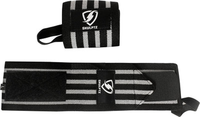 

SKULPTZ Heavy Duty Gym Weight Training Cross Fit Powerlifting Wrist Wrap Support (PAIR) (Competition Grade) - Grey Wrist Support(Grey
