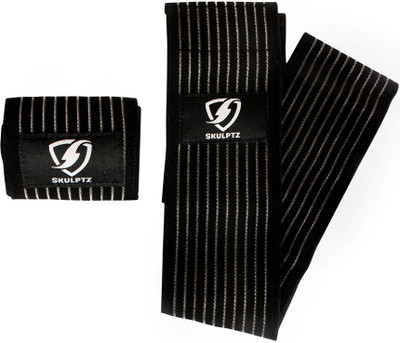 

SKULPTZ Breathable Light weight Knee Wraps  (1 Pair) - Black Knee Support(Black