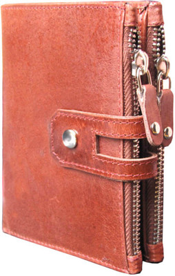 ABYS Men Brown Genuine Leather Wrist Wallet(12 Card Slots)