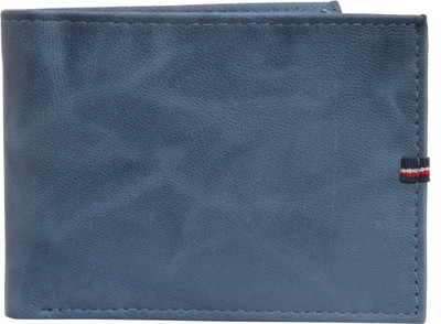 

WAIST LINERS Men Blue Genuine Leather Wallet(3 Card Slots)
