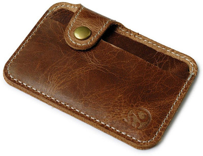

RKPM Men Brown Genuine Leather Card Holder(2 Card Slots)