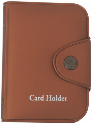 

FRIKKETTONS Men Tan Fabric Card Holder(12 Card Slots), Brown