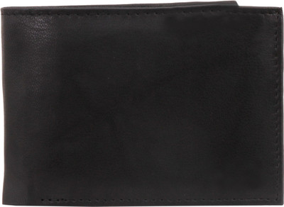 

WAIST LINERS Men Black Genuine Leather Wallet(3 Card Slots)