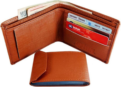 

SHAR Men Tan Artificial Leather Wallet(10 Card Slots)