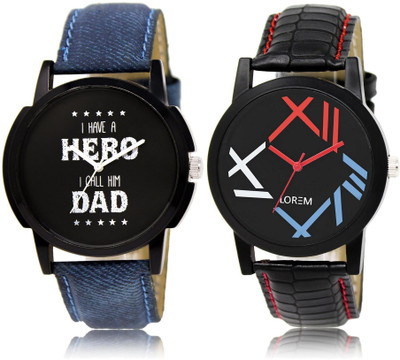 

LOREM watch7-12 COMBO Multicolor Round Boy's Leather Watch - For Men