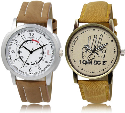 

LOREM 17-30 COMBO Grey & White Round Boy's Leather Watch - For Men