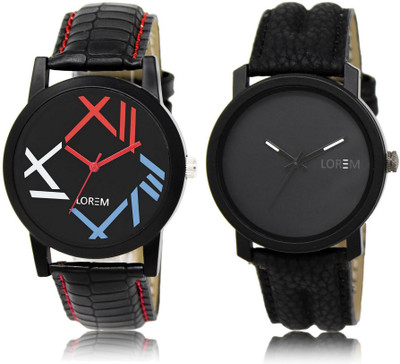 

LOREM watch-12-21 COMBO Multicolor Round Boy's Leather Watch - For Men