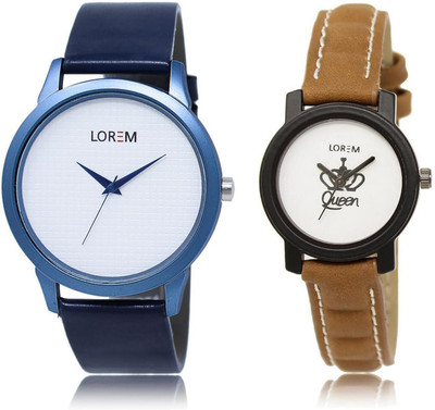 

LOREM FZ-33-209 COMBO White Round Boy's & Girl's Leather Watch - For Men & Women