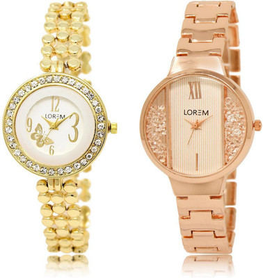 

LOREM FZ-203-217 COMBO Multicolor Round Girl's Metal Bracelet Watch - For Women
